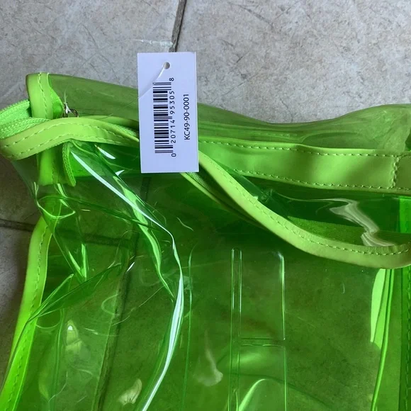 Clinique NWT Neon/Lime Green Cosmetics Bag - Picture 7 of 9